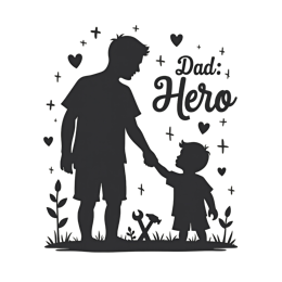 hero fatherlove SVG PNG design with hand-drawn style, bold lettering