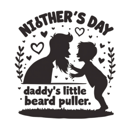 father's day daddy little beard SVG PNG design with bold lettering