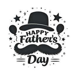 fathersday mustache balons SVG PNG design with bold lettering