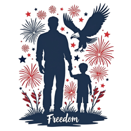 freedom fireworks eagle SVG PNG design with bold lettering