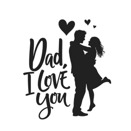 father's day dad love silhouette SVG PNG design with hand-drawn style