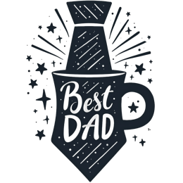 day best dad tie coffee SVG PNG design with bold lettering, an uplifting message