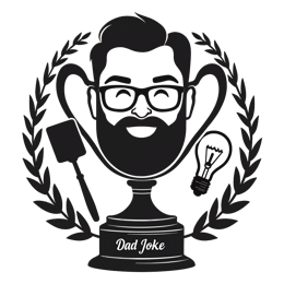 dad joke trophy SVG PNG design with clean design elements, black and white floral elements