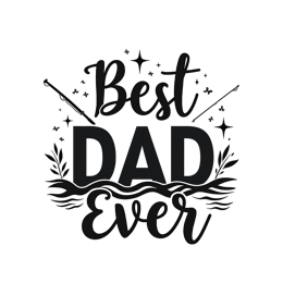 bestdad SVG PNG design with bold lettering, black and white floral elements