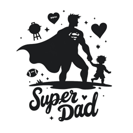 father's day superhero parenting love SVG PNG design with clean design elements