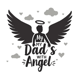 dad angel SVG PNG design with bold lettering