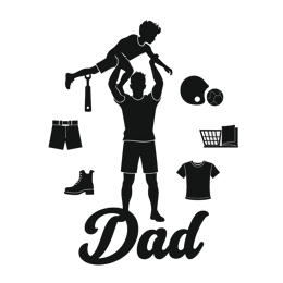 dad playing activity shirt SVG PNG design with bold lettering