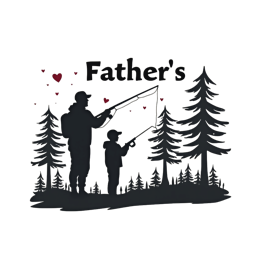 father son silhouette SVG PNG design with bold lettering