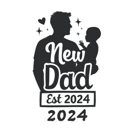 father's day new dad est shirt SVG PNG design with bold lettering