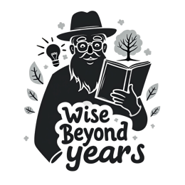 wise man reading SVG PNG design with bold lettering, black and white floral elements