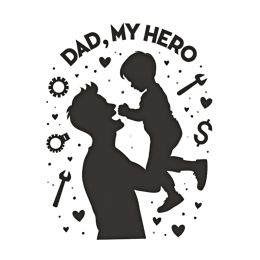 day dad child hero SVG PNG design with clean design elements