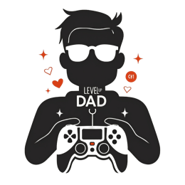 father levelup SVG PNG design with bold lettering