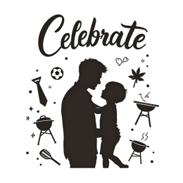 father child celebrate SVG PNG design with bold lettering