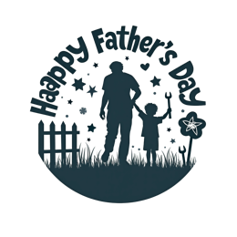 father's day family silhouette SVG PNG design with bold lettering
