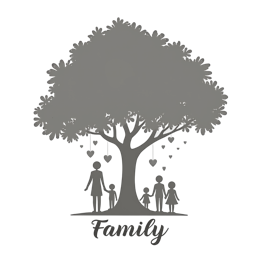 family tree happiness SVG PNG design with black and white floral elements
