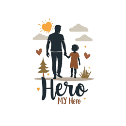 hero father son shirt SVG PNG design with bold lettering