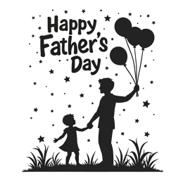 fathersday silhouette balloons SVG PNG design