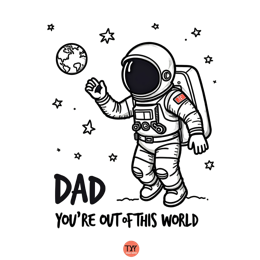 dad you're out of this world SVG PNG design with bold lettering