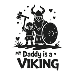 father child viking SVG PNG design with bold lettering