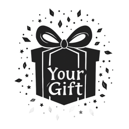 gift presentation SVG PNG design with bold lettering, black and white floral elements