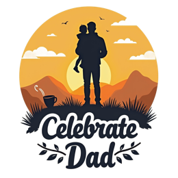 father child sunset SVG PNG design with bold lettering