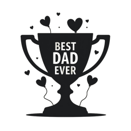 day best dad trophy shirt SVG PNG design with bold lettering