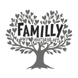 family tree hearts SVG PNG design with hand-drawn style, bold lettering