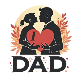 father's day love family SVG PNG design with bold lettering, orange and red floral elements