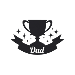 father's day trophy award SVG PNG design with bold lettering