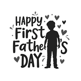 first fathers day silhouette SVG PNG design with bold lettering