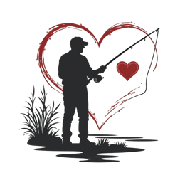 fisherman heart SVG PNG design