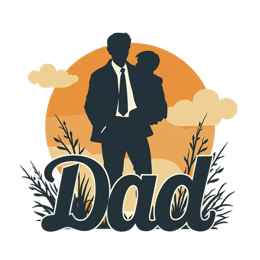 dad silhouette sunset shirt SVG PNG design with bold lettering