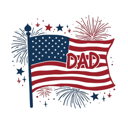 dad flag fireworks shirt SVG PNG design with bold lettering