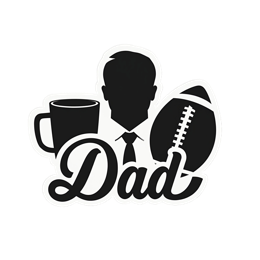 day dad football coffee SVG PNG design with bold lettering