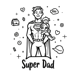 superdad drawing SVG PNG design