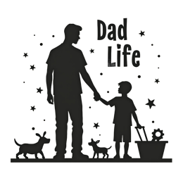 dad life silhouette SVG PNG design with bold lettering