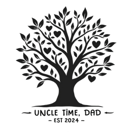 tree family hearts SVG PNG design with black and white floral elements