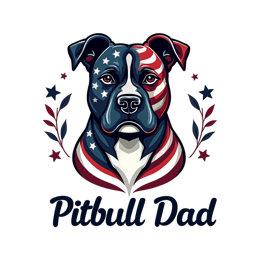 pitbull dad shirt SVG PNG design with bold lettering, white and red floral elements