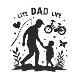 dad child fishing butterfly SVG PNG design