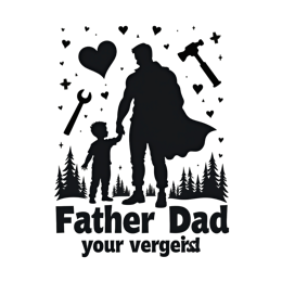 father child family SVG PNG design with bold lettering