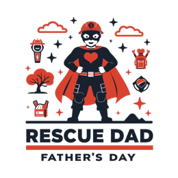day rescue superhero dad SVG PNG design with bold lettering