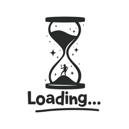 time loading SVG PNG design with bold lettering