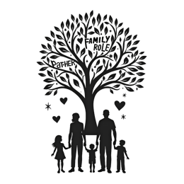 roles tree SVG PNG design with black and white floral elements