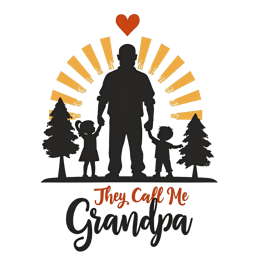 grandpa children silhouette SVG PNG design with bold lettering