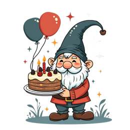 gnome birthday cake SVG PNG design
