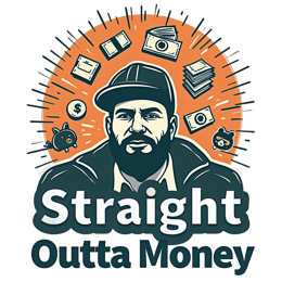 straight outta money illustration SVG PNG design with bold lettering