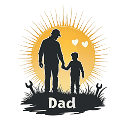 dad silhouette sunshine SVG PNG design with bold lettering