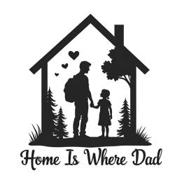 father child home SVG PNG design