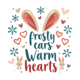 frosty ears warm hearts SVG PNG design