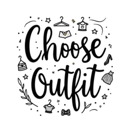 choose outfit SVG PNG design with hand-drawn style, bold lettering, black and white floral elements